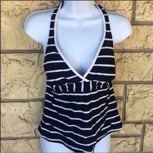 Anne Cole Stripped Swim Top Blue & White 
Size 12